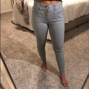 Light grey jeans with stretchy waistband
